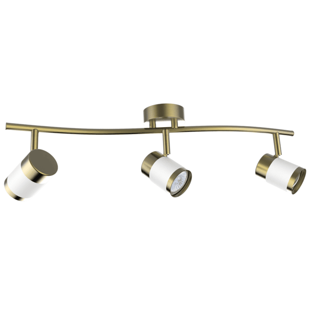Matt White and Satin Brass Spotlight