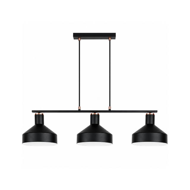 Sand Black & Copper Metal Pendant with White Inner Shade