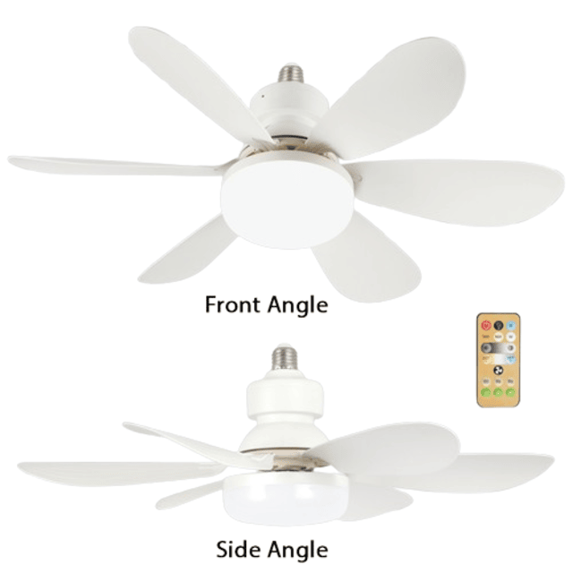 Mini Plastic Ceiling Fan with Light & Remote Control