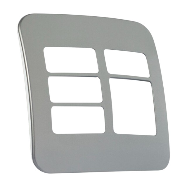 4X4 Five Module Cover Plate (4X Single, 1X Double) 100X100mm