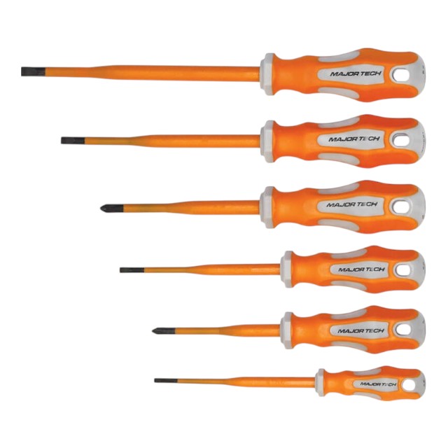 6Pce 1000VAC/1500VDC Insulated Slimline Screwdriver Set