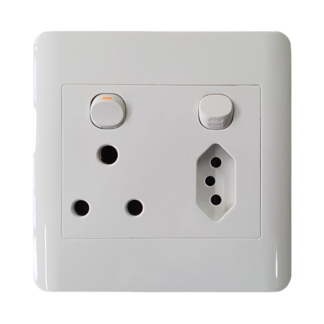 2X4 Single Socket + 2-Pin Euro