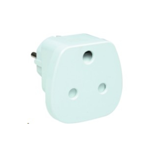 2pin Schuko to 3Pin Travel Adaptor