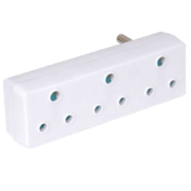 Adaptor 3x 16A Plain White
