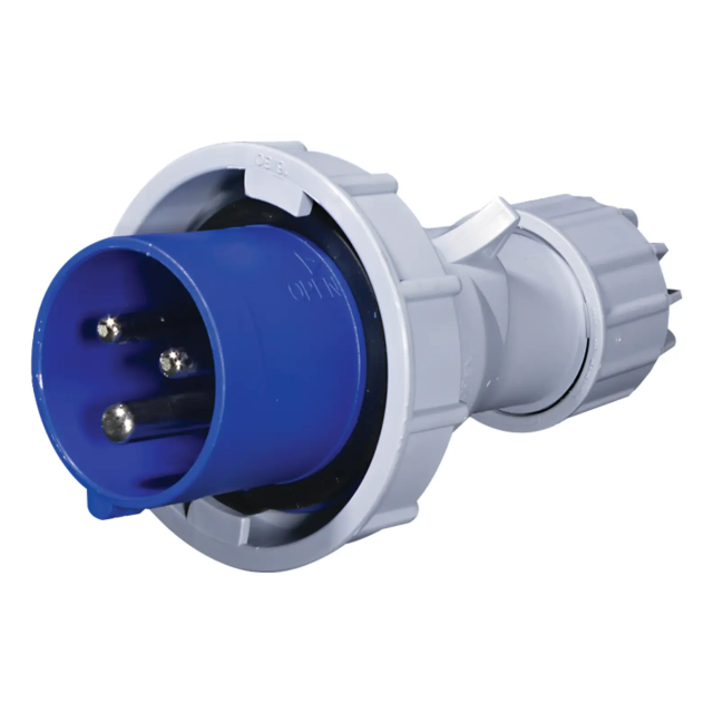 32A 3 Pin 230V Plug Top BLUE