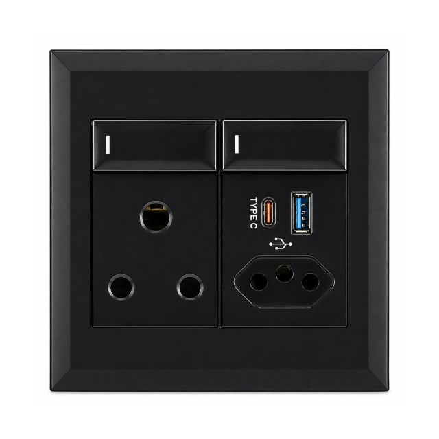 16A RSA Socket + Slim RSA Socket with Switches & USB Type A + Type C