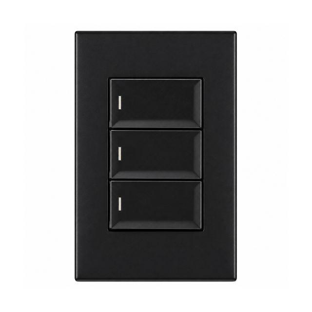 3 Lever 1 Way Switch – 4×2 Black