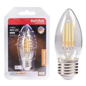 Dimmable Warm White E27 4W Candle LED Bulb