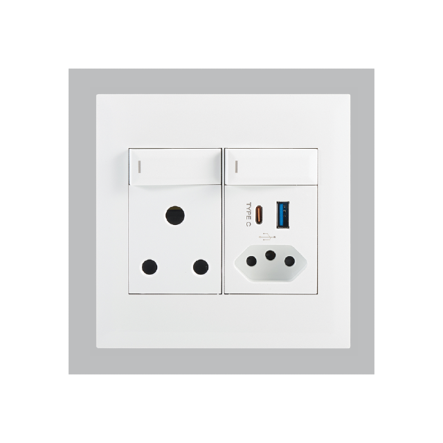 16A RSA Socket, Slim RSA Socket with Switches 5V 3.4A USB Type A & C – 4 X 4