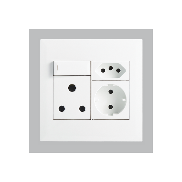16A Socket with Switch, Slim RSA & Schuko Sockets with Switch – 4 x 4