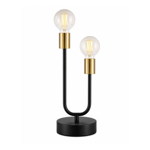 Black & Brass Metal Table Lamp