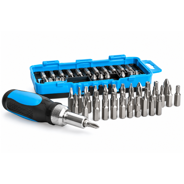 Ratchet Screwdriver & 38-Piece Bit Set