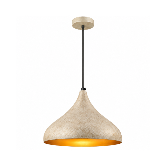 Sand Metal Pendant with Gold Inner