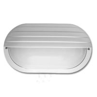 PVC White Oval Eyelid Bulkhead 1 x E27