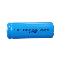 3.2V Rechargeable IFR18500 Lithium Battery 1pce (600mAh) LiFePO4