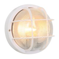 Round White PVC Bulkhead – 1×E27