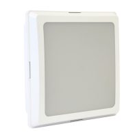 White Square ABS Bulkhead 1 x E27