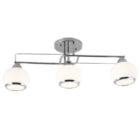 Polished Chrome Ceiling Fitting with White Glass