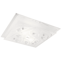 Polished Chrome with Frosted Glass and Crystals Ceiling Lights