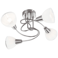 Satin Chrome with White Glass