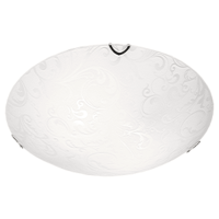 Patterned Glass and Polished Chrome Ceiling Lights