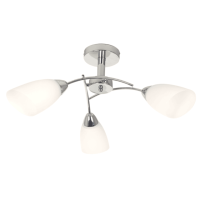 Polished Chrome with White Glass 3 Lights