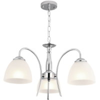 Polished Chrome Chandelier with Frosted Glass