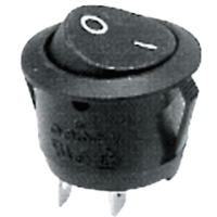 Round Rocker Switch Black