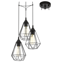 Black Metal 3xE27 Light Pendant