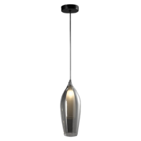 E27 Metal Pendant With Smoke Colour Glass
