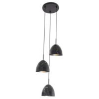 Metal Pendant with Marble Finish and Polished Chrome