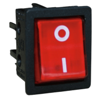 Rocker Switch DPST Red No Lamp