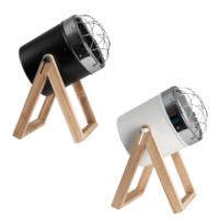 Polished Chrome Metal And Wood Desk Lamp