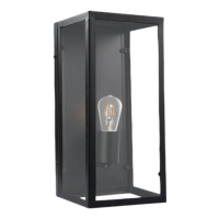 E27 Black Metal Wall Light With Clear Glass Frame