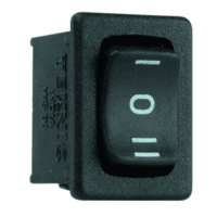 6A Rocker Switch On-Off-On Black No Lamp SPST
