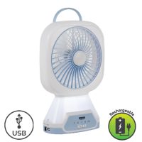 Rechargeable Portable Fan with LED Emergency Light