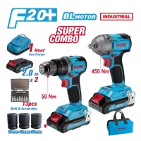 20V Li-ion Cordless Brushless Impact Drill + Brushless Impact Wrench Kit