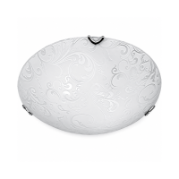 Patterned Glass and Polished Chrome Ceiling Light